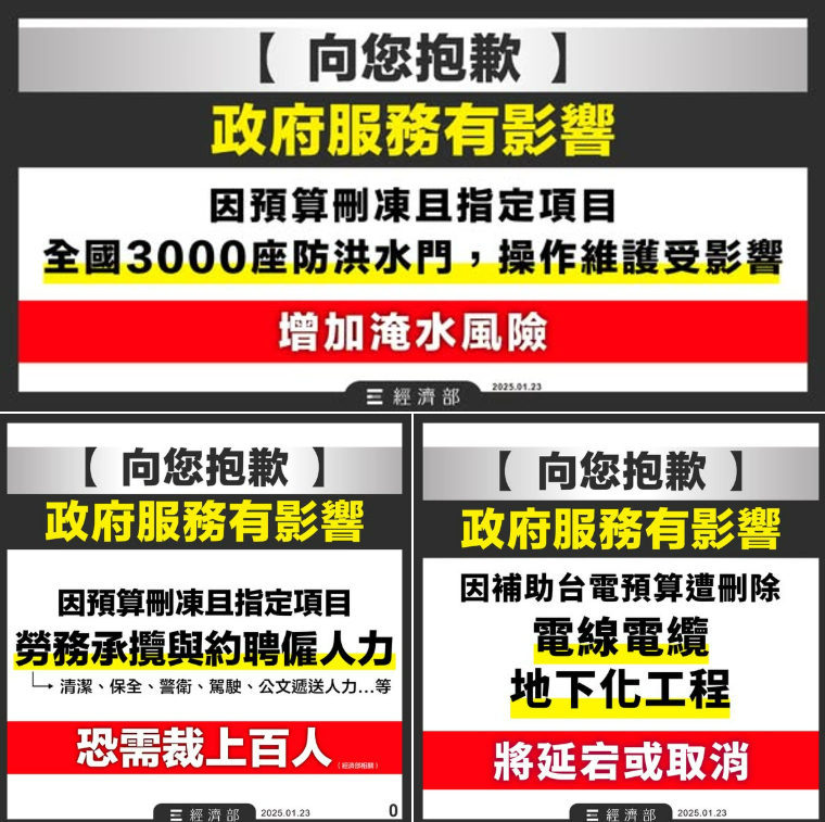 預算遭國會大刪 經濟部：服務將受影響 向人民致歉