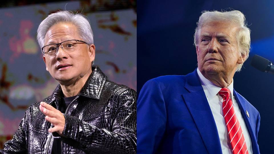 傳黃仁勳赴晚宴 川普撤回對中出口H20晶片限制