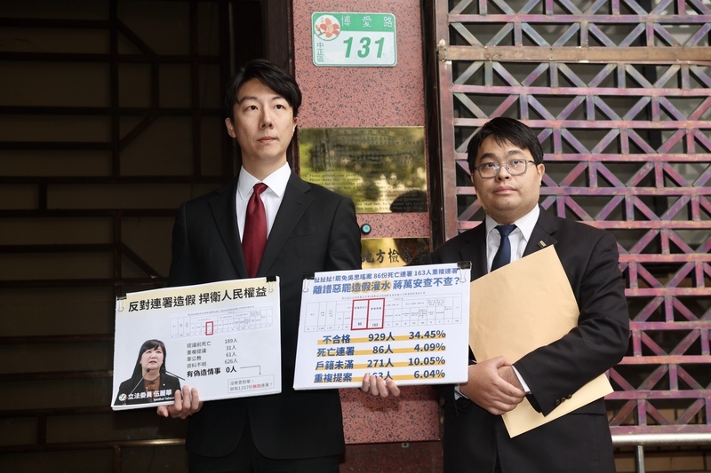吳崢、黃帝穎稱罷免「幽靈連署」  赴北檢告發