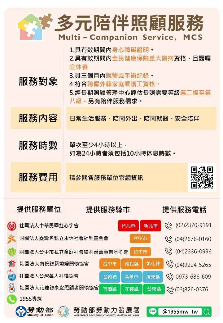 回應臨時、短期、急性需求 多元陪伴照顧服務即日起開放申請