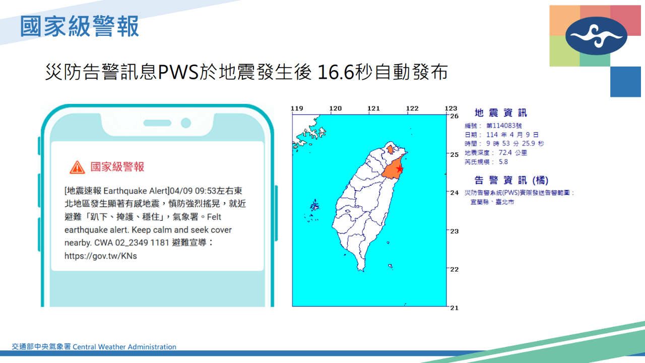 宜蘭蘇澳5.8地震 氣象署釐清發布國家警報2疑點
