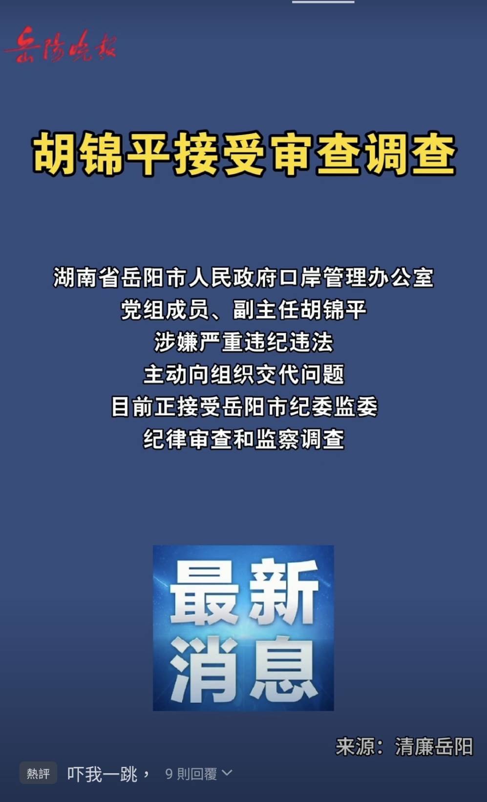 微信上的中國／一個地方官被查 嚇中國人一跳