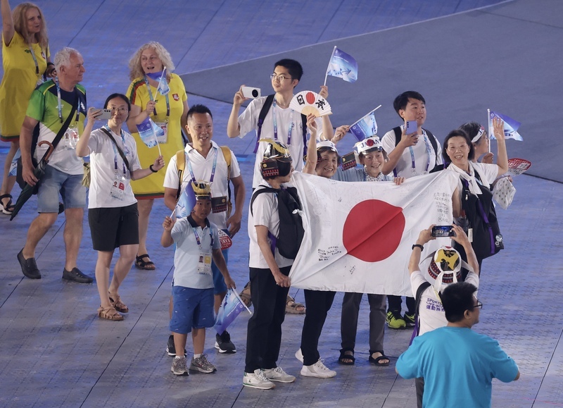 世壯運台北大巨蛋開幕  選手進場多國國旗現身
